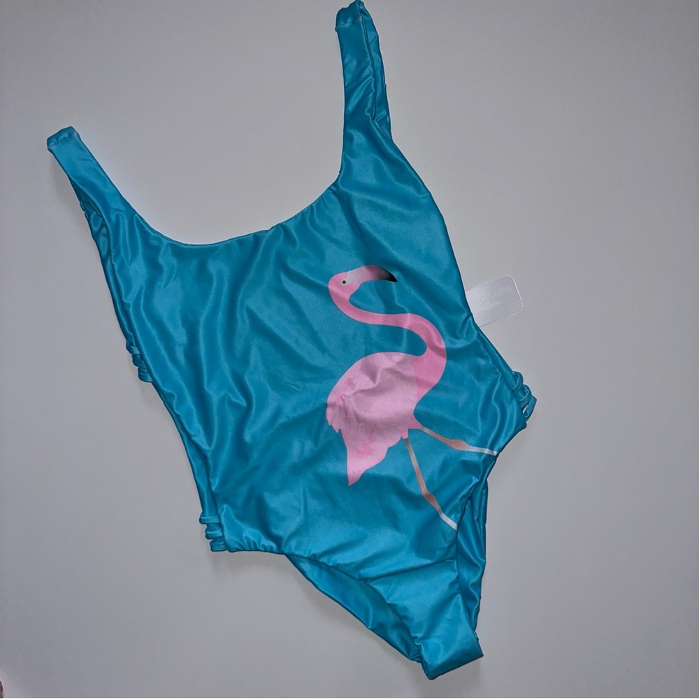 Watercolors By Kenny Flowers South Beach Flamingo 🦩 One Piece Swimsuit Small